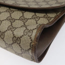 GUCCI GG Supreme Web Sherry Line Clutch Bag PVC Beige Red 156 01 031 Auth ki5446-7