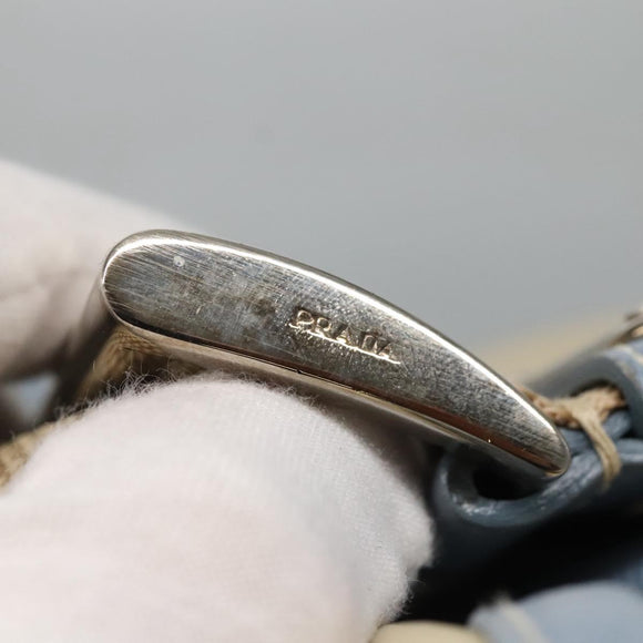 PRADA Shoulder Bag Nylon Leather Beige Auth ki5455