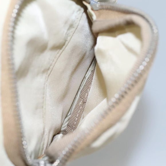 PRADA Shoulder Bag Nylon Leather Beige Auth ki5455