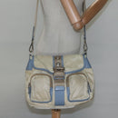 PRADA Shoulder Bag Nylon Leather Beige Auth ki5455-22