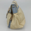 PRADA Shoulder Bag Nylon Leather Beige Auth ki5455-5