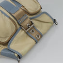 PRADA Shoulder Bag Nylon Leather Beige Auth ki5455-5