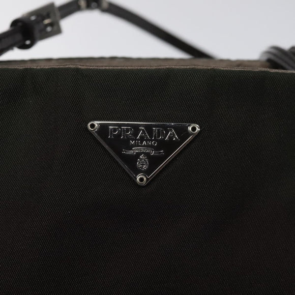 PRADA Hand Bag Nylon Khaki Auth ki5477
