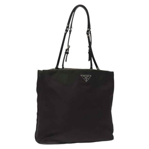 PRADA Hand Bag Nylon Khaki Auth ki5477