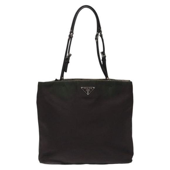PRADA Hand Bag Nylon Khaki Auth ki5477