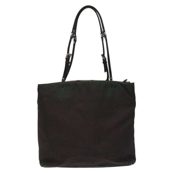 PRADA Hand Bag Nylon Khaki Auth ki5477