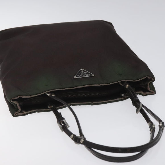 PRADA Hand Bag Nylon Khaki Auth ki5477