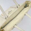 PRADA Hand Bag Nylon White Silver Auth ki5482-6