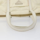 PRADA Hand Bag Nylon White Silver Auth ki5482-7