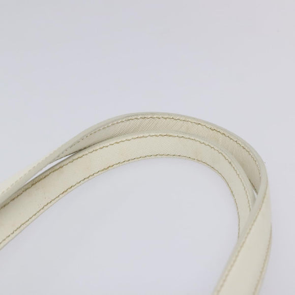 PRADA Hand Bag Nylon White Silver Auth ki5482