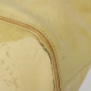 LOUIS VUITTON Monogram Vernis Houston Hand Bag Lime Yellow M91055 LV Auth ki5489-9