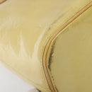 LOUIS VUITTON Monogram Vernis Houston Hand Bag Lime Yellow M91055 LV Auth ki5489-14