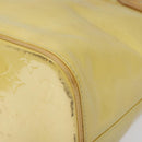 LOUIS VUITTON Monogram Vernis Houston Hand Bag Lime Yellow M91055 LV Auth ki5489-15