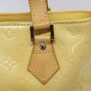 LOUIS VUITTON Monogram Vernis Houston Hand Bag Lime Yellow M91055 LV Auth ki5489-17