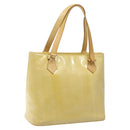 LOUIS VUITTON Monogram Vernis Houston Hand Bag Lime Yellow M91055 LV Auth ki5489-1