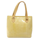 LOUIS VUITTON Monogram Vernis Houston Hand Bag Lime Yellow M91055 LV Auth ki5489-13