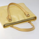LOUIS VUITTON Monogram Vernis Houston Hand Bag Lime Yellow M91055 LV Auth ki5489-6