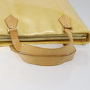 LOUIS VUITTON Monogram Vernis Houston Hand Bag Lime Yellow M91055 LV Auth ki5489-7