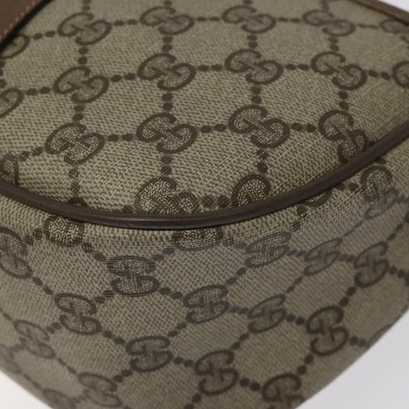 GUCCI GG Supreme Web Sherry Line Shoulder Bag PVC Beige Gold Red Auth ki5490