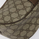 GUCCI GG Supreme Web Sherry Line Shoulder Bag PVC Beige Gold Red Auth ki5490-15