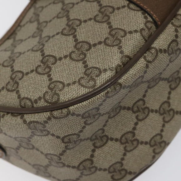 GUCCI GG Supreme Web Sherry Line Shoulder Bag PVC Beige Gold Red Auth ki5490