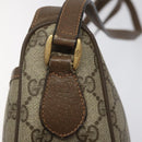 GUCCI GG Supreme Web Sherry Line Shoulder Bag PVC Beige Gold Red Auth ki5490-9