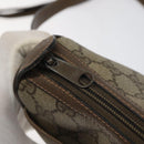 GUCCI GG Supreme Web Sherry Line Shoulder Bag PVC Beige Gold Red Auth ki5490-19