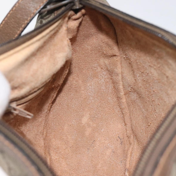 GUCCI GG Supreme Web Sherry Line Shoulder Bag PVC Beige Gold Red Auth ki5490