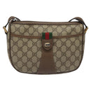 GUCCI GG Supreme Web Sherry Line Shoulder Bag PVC Beige Gold Red Auth ki5490-13