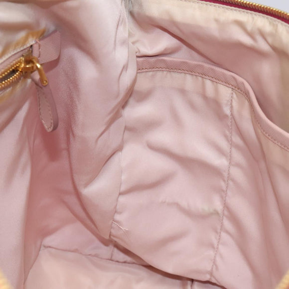 PRADA Tote Bag Nylon 2way Pink Gold Auth ki5497V