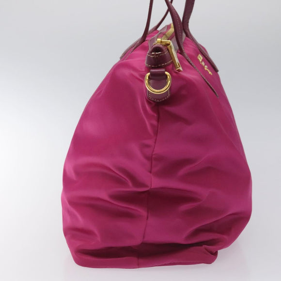 PRADA Tote Bag Nylon 2way Pink Gold Auth ki5497V