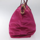 PRADA Tote Bag Nylon 2way Pink Gold Auth ki5497V-4