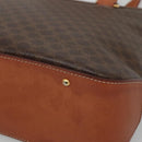 CELINE Macadam Canvas Hand Bag PVC Leather 2way Gold Brown Auth ki5507V-9