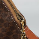 CELINE Macadam Canvas Hand Bag PVC Leather 2way Gold Brown Auth ki5507V-10