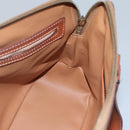 CELINE Macadam Canvas Hand Bag PVC Leather 2way Gold Brown Auth ki5507V-18