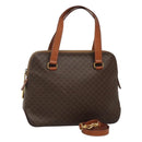 CELINE Macadam Canvas Hand Bag PVC Leather 2way Gold Brown Auth ki5507V-1