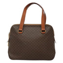 CELINE Macadam Canvas Hand Bag PVC Leather 2way Gold Brown Auth ki5507V-13