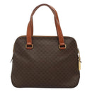 CELINE Macadam Canvas Hand Bag PVC Leather 2way Gold Brown Auth ki5507V-2