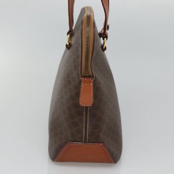CELINE Macadam Canvas Hand Bag PVC Leather 2way Gold Brown Auth ki5507V