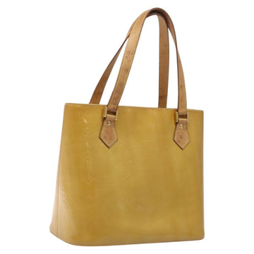 LOUIS VUITTON Monogram Vernis Houston Hand Bag Beige M91004 LV Auth ki5519