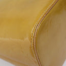 LOUIS VUITTON Monogram Vernis Houston Hand Bag Beige M91004 LV Auth ki5519-11