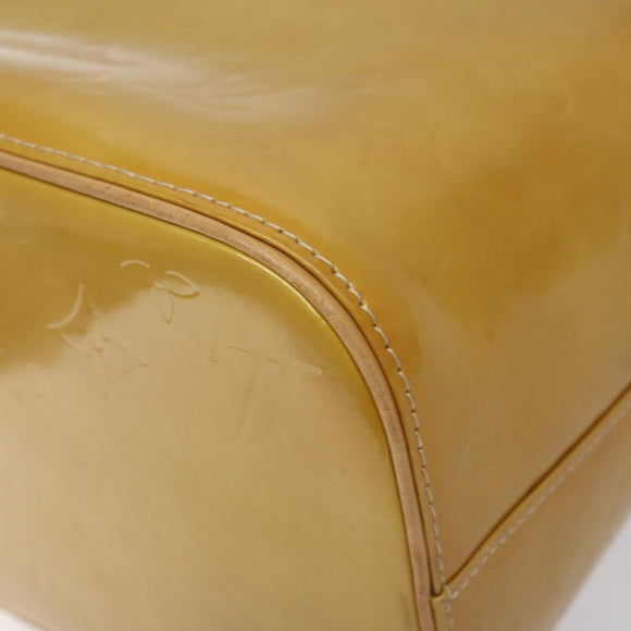 LOUIS VUITTON Monogram Vernis Houston Hand Bag Beige M91004 LV Auth ki5519
