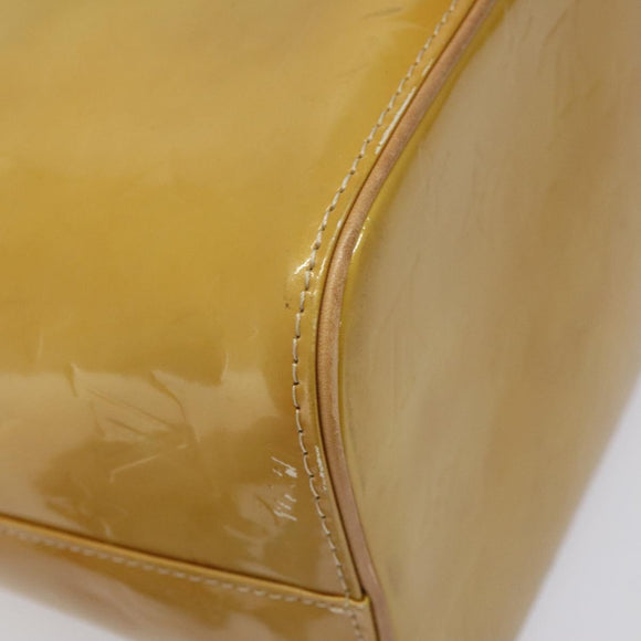 LOUIS VUITTON Monogram Vernis Houston Hand Bag Beige M91004 LV Auth ki5519