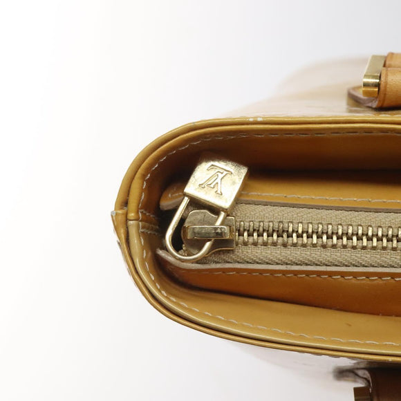 LOUIS VUITTON Monogram Vernis Houston Hand Bag Beige M91004 LV Auth ki5519