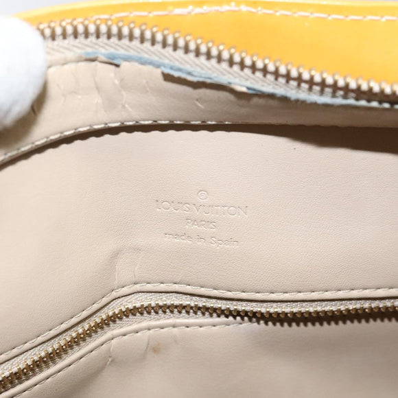 LOUIS VUITTON Monogram Vernis Houston Hand Bag Beige M91004 LV Auth ki5519