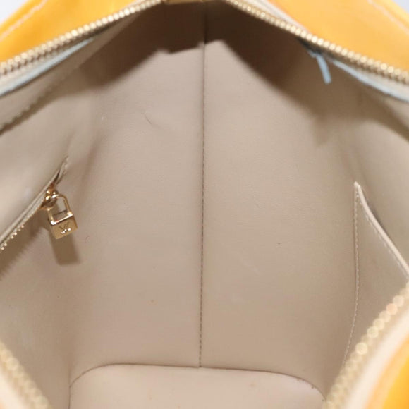 LOUIS VUITTON Monogram Vernis Houston Hand Bag Beige M91004 LV Auth ki5519