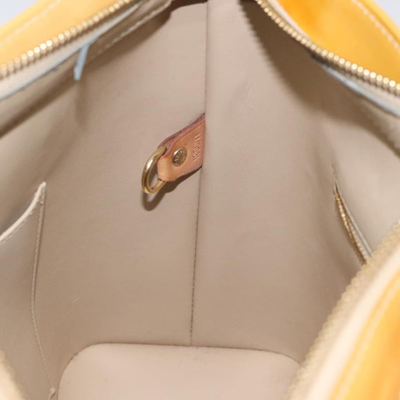 LOUIS VUITTON Monogram Vernis Houston Hand Bag Beige M91004 LV Auth ki5519