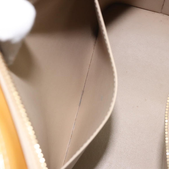 LOUIS VUITTON Monogram Vernis Houston Hand Bag Beige M91004 LV Auth ki5519
