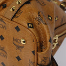 MCM Vicetos Logogram Hand Bag PVC Leather Brown Gold Auth ki5520-8