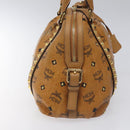 MCM Vicetos Logogram Hand Bag PVC Leather Brown Gold Auth ki5520-3